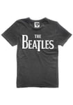 Amplified Mens The Beatles Logo Charcoal T Shirt CHARCOAL Medium - White