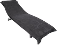 ? Coussin De Chaise Longue En Tissu Ponge Avec Rabat Capuche, 100 % Coton Bio (Anthracite/Gris)