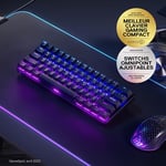 SteelSeries Apex Pro Mini Wireless clavier gaming HyperMagnetic - Format compact 60% - Actionnement ajustable - RGB - Touches PBT - Bluetooth - 2.4 GHz - USB-C - Américain QWERTY