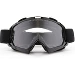 Motorcykelglasögon, ATV Dirt Bike Off Road Racing MX Riding Goggle Eyewear Padded Soft Thick Foam, Justerbar Rem Vuxna Cykling Motocross Black&Clear Lens