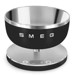 Smeg, Balance de Cuisine KSC01BLMWW, Bol Amovible en Acier Inoxydable, Quatre Unités de Mesure g/ml et lb.oz/fl.oz, avec Fonction de Tare, Capacité Maximale 5 kg, Noir Mat