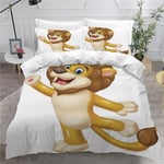 Adels-Contact Ensemble de housse de couette pour enfant - Motif lion - 3D - Ultra douce et hypoallergénique - En microfibre - Avec fermeture éclair et 2 taies d'oreiller - Pour garçons, filles,