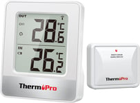 Tp200C Station Meteo Interieur Exterieur Sans Fil, Thermometre Connecté Avec Capteur De Température La Distance De Réception 150M, Pour Terrasse, Jardin, Cave, Lcd