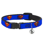 Buckle Down Bac-wsm001-nm Bleu Superman Shield Breakaway Collier pour Chat, 1/5,1 cm Wide-Fits 8–30,5 cm Neck-Medium