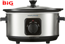 Morphy  Richards  3 . 5L  Stainless  Steel  Slow  Cooker ,  3  Heat  Settings ,