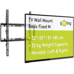 goobay 49730 Support Mural TV pour écrans et téléviseurs de 32-55 Pouces (81-140 cm) - Fixation Murale TV avec Une capacité de Charge Max. de 35 kg accroche Television Mural VESA 400 x 400 Noir