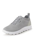 Geox Men's Spherica U Sneakers, Light Grey White, 10 UK