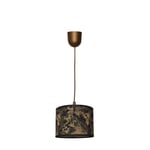 Abba Cylindrical Pendant Ceiling Light Black Gold 20cm