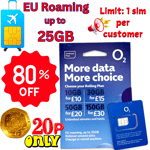 NEW LATEST OFFICIAL O2 UK Rolling Plan Sim + EUROPE Data