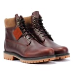 Timberland Heritage 6 Inch Waterproof Leather Mens Burgundy Boots - Red - Size UK 11