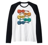 Violin Player Music Teacher Violinist Musicians Retro Raglan Baseball Tee