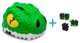 Crazy safety  casque velo et protections enfants   crocodile vert