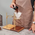 Support pour CafetièRe avec Socle en Bois Support de Filtre Goutteur à Hauteur RéGlable pour Brassage Manuel en Bois de HêTre