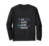 Eat Sleep Code Repeat Programmer Humor Geek Life Long Sleeve T-Shirt