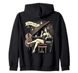 Smooth Operator Pinup Jazz Piano Vibes Zip Hoodie