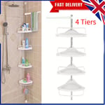 4 Tier Telescopic Bathroom Wall Corner Shelf Rack Shower Caddy Storage Organizer