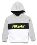 Nike NSW Air Po Hoodie Enfants Sweatshirt Enfant Lt Smoke Grey/White/Black/Volt FR : S (Taille Fabricant : S)