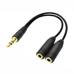 Adaptateur audio port jack mâle 3.5 mm vers double prise jack femelle 3.5 mm - n