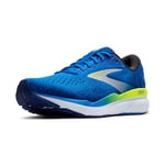 Brooks Men's Ghost 16 Sneaker, Electric Blue Navy Lemon, 13 UK