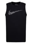 Nike Younger Boys All Day Play Swoosh Tank - Black, Black, Size 5-6 Years