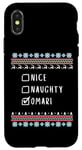 iPhone X/XS Nice, Naughty, Omari Christmas Ugly Sweater Style Case