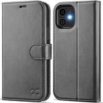 OCASE Etui Coque iPhone 12/12 Pro, Antichoc TPU Housse iPhone 12 Pro Cuir PU Portefeuille [RFID Blocage] [Béquille] [Fentes pour Cartes] Coque pour iPhone 12 Pro/iPhone 12 (6,1 Pouces) - Gris