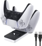 Chargeur Manette For Ps5 Avec Câble Usb C, Charging Station Avec Dual Detachable Usb C Ports, Chargement Stand Pour Sony Playstation 5 Dualsense