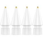 Pack De 4 Pointes De Rechange Pour Apple Pencil 2Nd Et 1St Génération Amélioration Métal Fine Tip Haute Sensibilité Embout Nibs De Rechange Stylus (Blanc)[L1485]