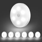 6Pack LED Closet Lights Liiketunnistin Puck Light USB ladattava akkukäyttöinen magneettinen kaapin alla lamppu keittiön tiskille CCT