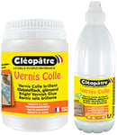 Cléopâtre - LCC1-1000 - Vernis Colle brillant - Flacon 1 kg 8 x 8 x 27 cm Transparent & LCC1-250 - Vernis Colle brillant - Pot 250 g