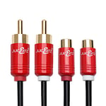 JuicEBitz RCA to RCA Cable 7m, Twin RCA Cables Male to Female Audio Cable Phono Leads. Subwoofer Cable. Phono To Phono Cable. Audio Lead for AMP, Turntable, DAB + More