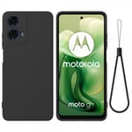 Motorola Moto G24 Power Skal med Strap Silikon Svart