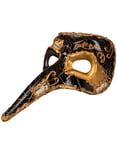 SVART Venetiansk "Zanni" Mask Med Lång Näsa
