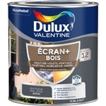 Ecran+ bois - Peinture satinée pour bois extérieur - Volets, portes, fenêtres, portails - Gris Foncé 0,5 l Dulux Valentine