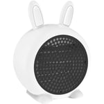 Mini radiateur électrique portable de 800 W en forme de lapin avec interrupteur de basculement et capteur de protection contre la surchauffe, de