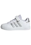 adidas Mixte enfant Grand Court 2.0 El Sneaker, Ftwr White Matte Silver Matte Silver, 39 1/3 EU