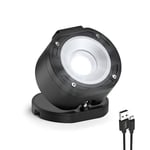 ANSMANN Projecteur chantier FL1100R – Projecteur LED COB 10W rechargeable et pivotant – Lampe de travail d'une puissance de 1 100 lumens & 2 696 lux pour une distance d'éclairage de 52 m max.