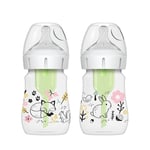 Wide-Neck Baby Bottle Designer Natural Flow Anti-Colic Woodland 150ml 2Pck