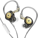 Kz Edx Pro Ecouteurs Intra-Auriculaires Filaires Iem Dual Dd Hifi Stereo Suppression Du Bruit Noir