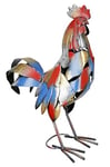 Gilde Grande Figurine décorative en Forme de Coq XL - Sculpture Animale en métal fabriquée à la Main et Peinte à la Main - Décoration Cadeau - Multicolore - Hauteur : 50 cm