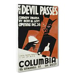 Wpa The Devil Passes Theatre Poster Vintage Canvas Wall Art Print Ready to Hang, Framed Picture for Living Room Bedroom Home Office Décor, 20x14 Inch (50x35 cm)