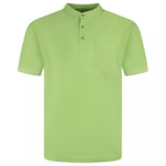 Charles Norton Grandad Mens Polo T-Shirts Plain Casual - Green - Size X-Large