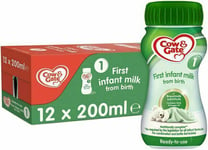 Cow & Gate First Infant Milk Stage 1 Ready Made Baby Formula 12 x 200ml pack