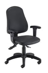 Office Hippo Desk Chair, Ergonomic Home & Office Chair With Adjustable Seat, Back, Arms & Lumbar Pump For Comfort & Support, Computer Chair With Curved Back For Daily Use - Black PU