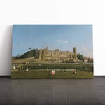 Big Box Art Canvas Print Wall Art Giovanni Canaletto Warwick Castle | Mounted & Stretched Box Frame Picture | Home Decor for Kitchen, Living Room, Bedroom, Hallway, Multi-Colour, 20x14 Inch