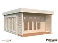 Abri de jardin en bois épicéa Caroline Palmako 14,5m² H. 2,57m x l. 4,34m