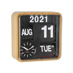 Karlsson KA5364WD Calendar Wall Clock-Plastic Mini Flip, Brown, 24x24x10cm