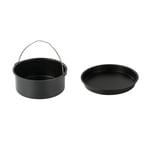 Air Fryer Accessories - 2pcs/Set Air Fryer Accessories Steel Pizza Pan Baking Cake Barrel for Gourmia