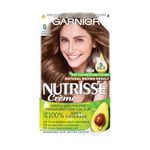 Garnier Nutrisse Permanent Hair Dye, Natural-looking, hair colour result, For All Hair Types, 6 Light Brown