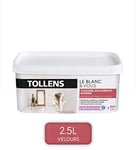 TOLLENS - Peinture Blanche Spéciale Couloirs, Escaliers et Entrées - Velours - Blanc 2,5L = 30m2